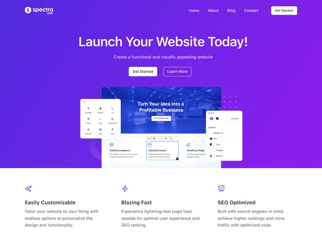 Spectra One theme screenshot from its WordPress.org listing
