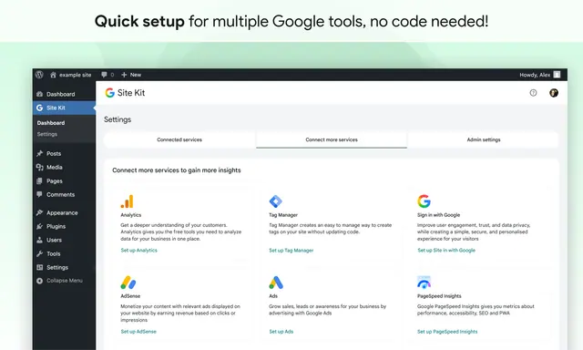 Site Kit screenshot from its WordPress.org listing