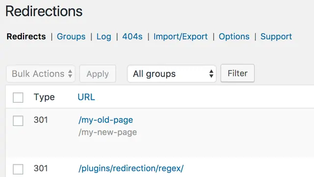 Redirection screenshot from its WordPress.org listing