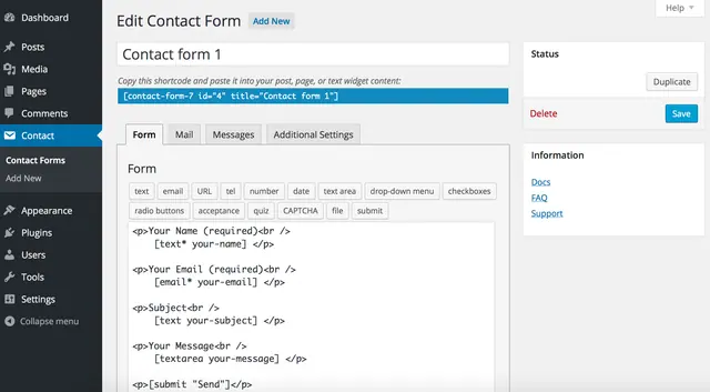 Contact Form 7 screenshot from its WordPress.org listing