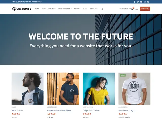 Customify screenshot from its WordPress.org listing