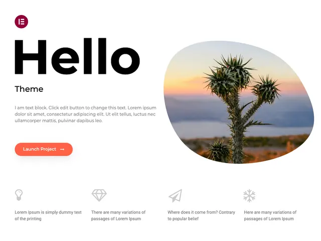 Hello Elementor theme screenshot from its WordPress.org listing
