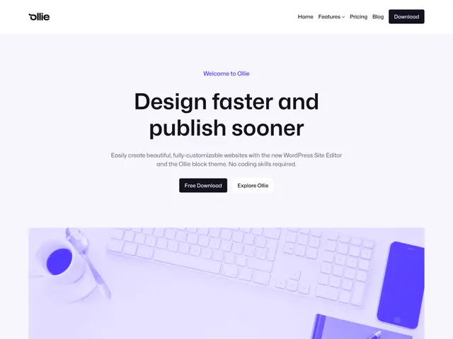 Ollie theme screenshot from its WordPress.org listing