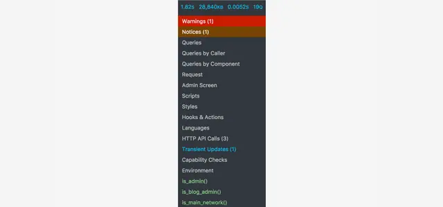 Query Monitor screenshot from its WordPress.org listing