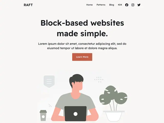 Raft theme screenshot from its WordPress.org listing