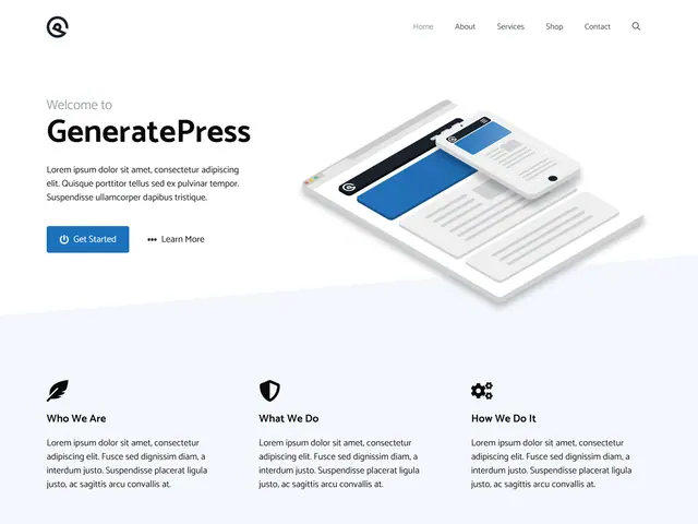 GeneratePress theme screenshot from its WordPress.org listing