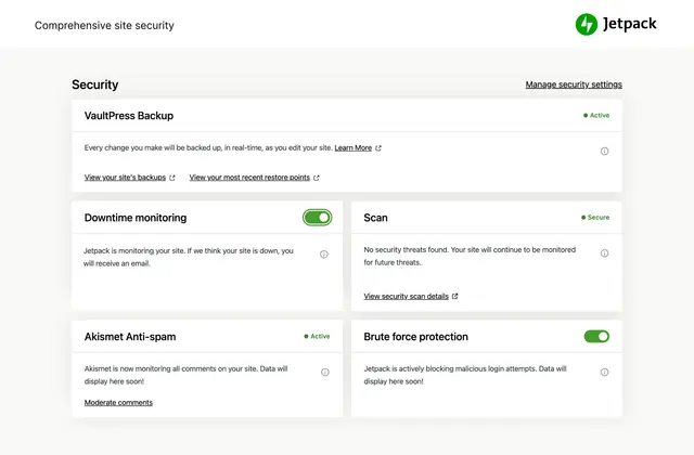 Jetpack screenshot from its WordPress.org listing